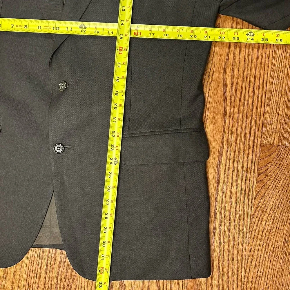 Jos A Bank Mens Blazer Career Suit Single Breasted 42 R Gray Wool Cashmere Blend